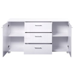 High Gloss Sideboard Storage Cabinet Cupboard - White - Complete Storage Solutions