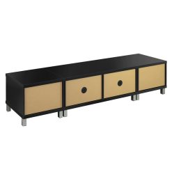 Entertainment Unit with Cabinets - Black - Complete Storage Solutions