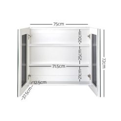 Bathroom Vanity Mirror with Storage Cabinet - White - Complete Storage Solutions