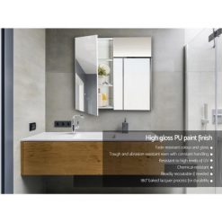 Bathroom Vanity Mirror with Storage Cabinet - White - Complete Storage Solutions