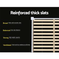 Double Size Wooden Bed Frame - White - Complete Storage Solutions