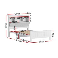 Alternative view of King Single Wooden Timber Bed Frame