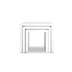 Wooden Coffee Table Set - Gloss White - Complete Storage Solutions