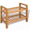 2-Shelf Shoe Rack - Solid Oak - Complete Storage Solutions