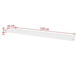 2 White Floating Wall Display Shelves 120cm - Complete Storage Solutions