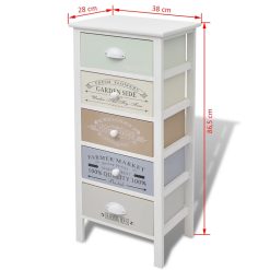 5 Drawer Wooden Storage Cabinet - Complete Storage Solutions