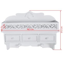 Alternative view of 3 Drawer Wall Mounted Shelf - White