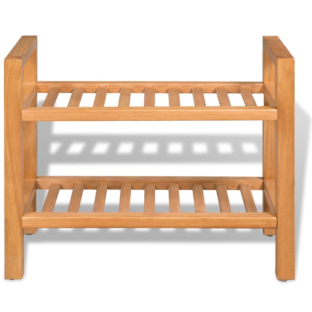 2Shelf Shoe Rack Solid Oak Complete Storage Solutions