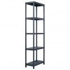 125kg 1.8m Plastic Storage Shelf Rack - Black - Complete Storage Solutions