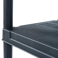 100kg 1.38m Plastic Storage Shelf Rack - Black - Complete Storage Solutions