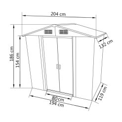 Metal Garden Storage Shed 204x132x186cm - Complete Storage Solutions