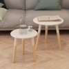 2 Piece Solid Pinewood Side Table Set - Complete Storage Solutions