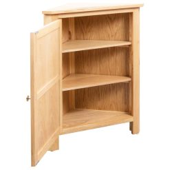 Corner Cabinet - Oak Wood 59x36x80cm - Brown - Complete Storage Solutions