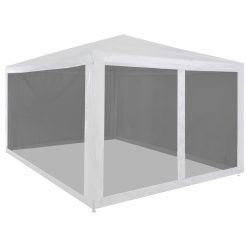 Party Tent with Mesh Sidewalls 4x3m - White & Black
