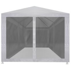 Alternative view of Party Tent with 6 Mesh Sidewalls 6x3m - White & Black