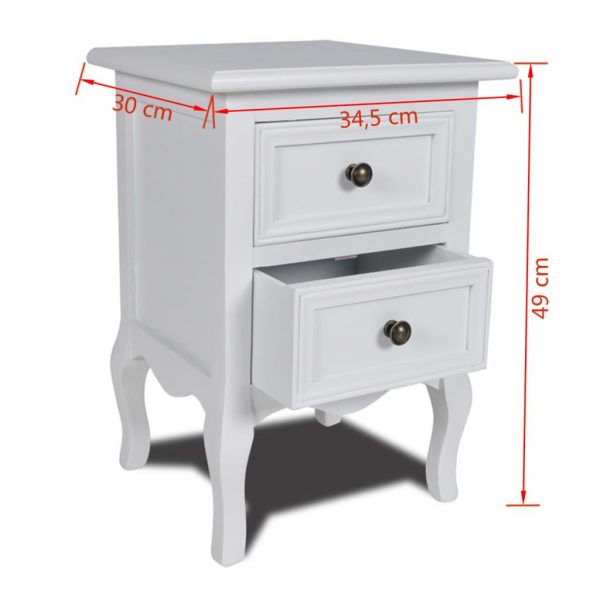 2 Drawer Nightstand - White - Image 6