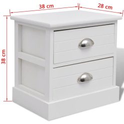 French Bedside Cabinet - White - Complete Storage Solutions