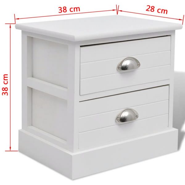 French Bedside Cabinet - White - Image 6
