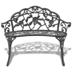 100cm Cast Aluminium Garden Bench - Green - Complete Storage Solutions