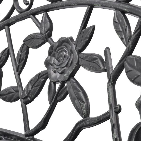 100cm Cast Aluminium Garden Bench - Green - Image 3