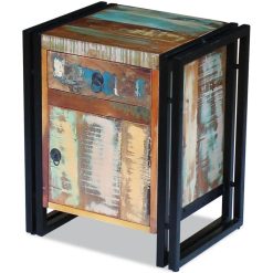 Alternative view of Solid Reclaimed Wood Bedside Cabinet