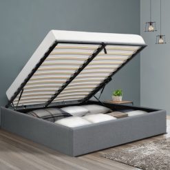 Gas Lift Storage Queen Bed Frame - Grey