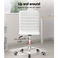 PU Leather Office Chair - White - Complete Storage Solutions