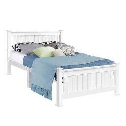 Alternative view of King Single Wooden Bed Frame - White