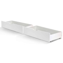 Alternative view of 2x Storage Drawers Trundle for Single Wooden Bed Frame Base Timber White