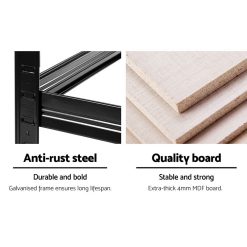 5-Tier 0.9M Storage Shelf Rack - Black - Complete Storage Solutions