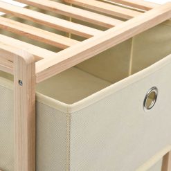 5 Basket Cedar Wood Storage Rack - Beige - Complete Storage Solutions