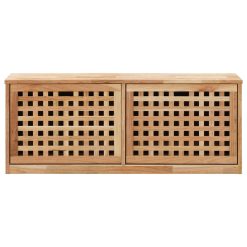 Solid Walnut Wood Shoe Storage Bench 94x20x38cm - Complete Storage Solutions