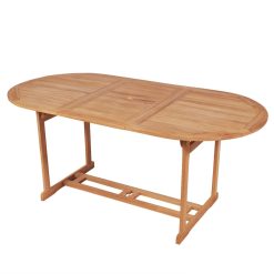 Solid Teak Wood Garden Table 180x90x75cm