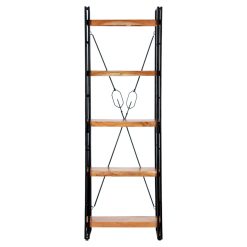 Alternative view of Solid Acacia Wood 5-Tier Bookcase 60x30x180cm