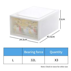 3 Piece Large Stackable Storage Drawers Set - Complete Storage Solutions
