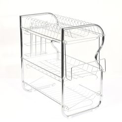 3-Tier Stainless Steel Dish Rack - Complete Storage Solutions