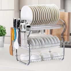 3-Tier Stainless Steel Dish Rack - Complete Storage Solutions