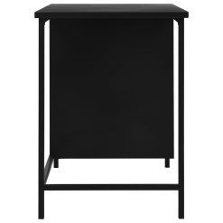 Industrial Style Steel Desk with Drawers 120x55x75cm - Black - Complete Storage Solutions