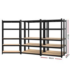 Alternative view of 5 x 0.9M Garage Storage Racking - Black