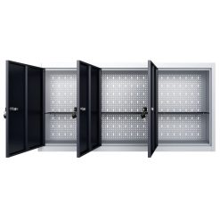 Wall Mounted Industrial Style Tool Cabinet 120x19x60cm - Grey and Black - Complete Storage Solutions