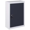 Wall Mounted Industrial Style Tool Cabinet 40x19x60cm - Grey and Black - Complete Storage Solutions