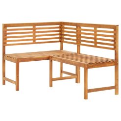 Solid Acacia Wood 140cm Garden Corner Bench