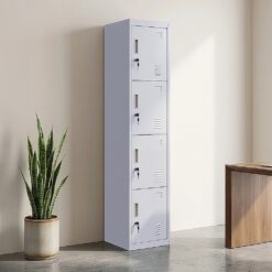 Standard Lock 4 Door Locker for Office Gym Grey
