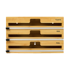 3 Grid Bamboo Food Wrap Dispenser - Complete Storage Solutions