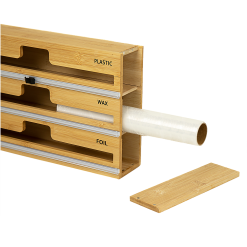 3 Grid Bamboo Food Wrap Dispenser - Complete Storage Solutions