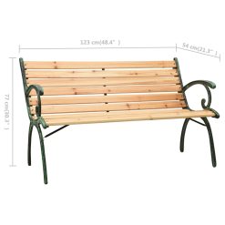 123cm Cast Iron and Solid Firwood Garden Bench - Complete Storage Solutions