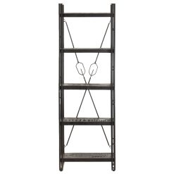 Solid Mango Wood 5-Tier Bookcase 60x30x180cm - Black - Complete Storage Solutions
