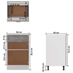 Drawer Bottom Cabinet 50x46x81.5cm - Complete Storage Solutions