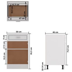 Drawer Bottom Cabinet 50x46x81.5cm - Complete Storage Solutions