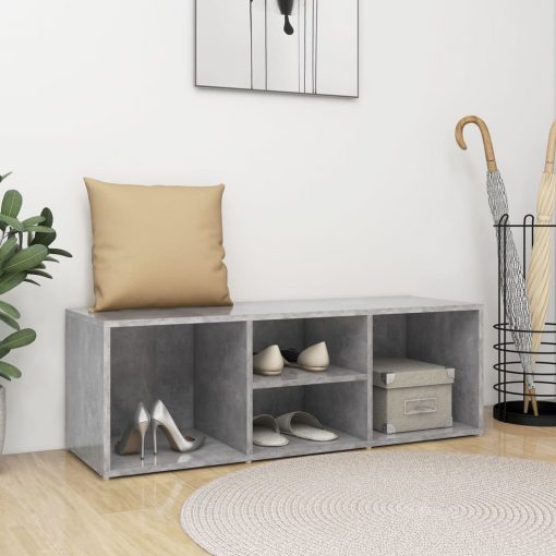 grey shoe storage with seat